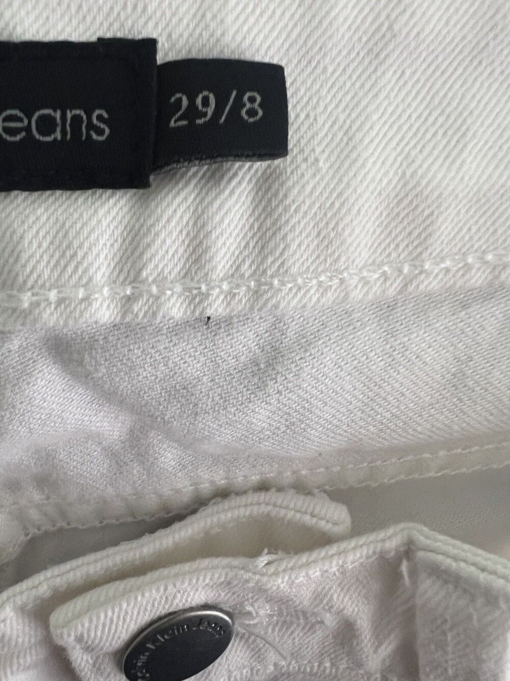 Calvin Klein Ultimate Skinny White Jeans Womens 8/29 Stretch Short 27" Inseam - Picture 3 of 15